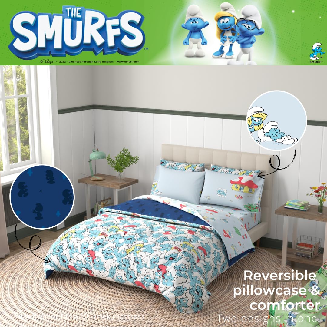Amazon.com: The Smurfs Kids Bedding Super Soft & Cozy Reverisble